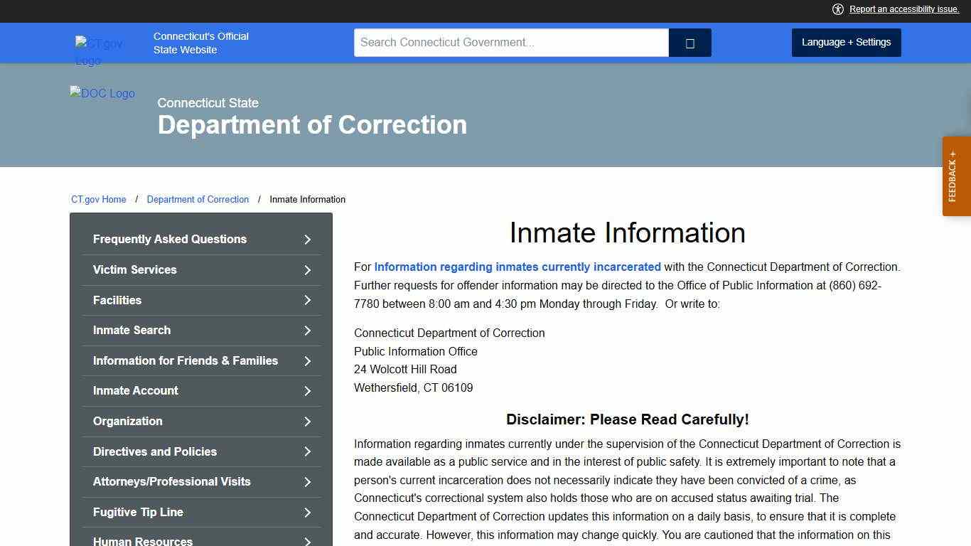 Inmate Information